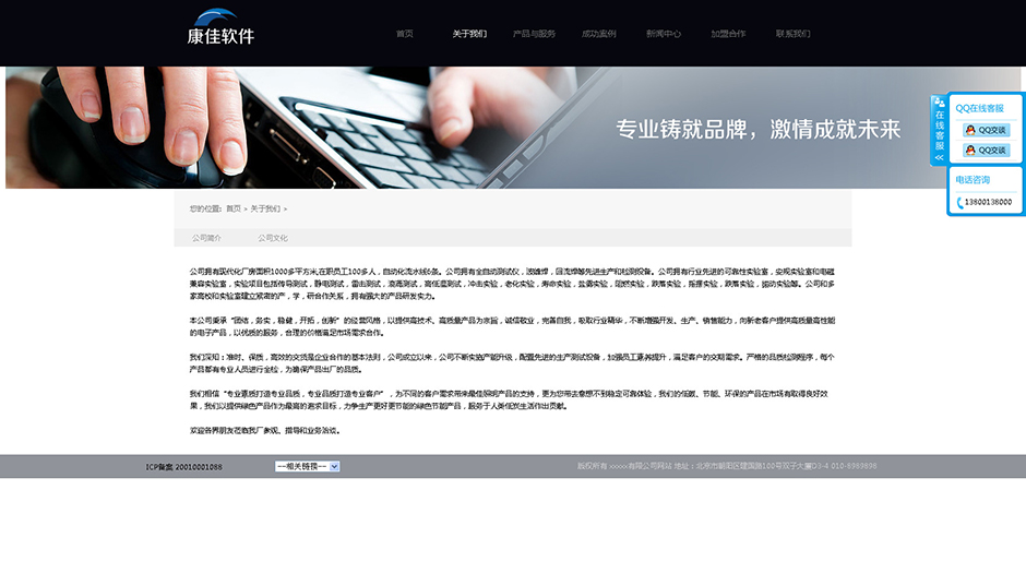 软件企业网站系统关于我们